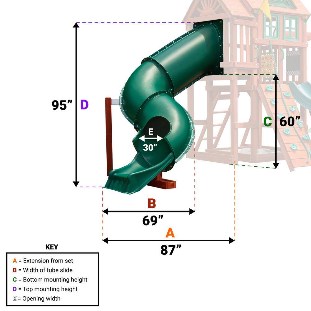 Swing-N-Slide Playsets Green Tunnel Twister Slide NE 4709-T