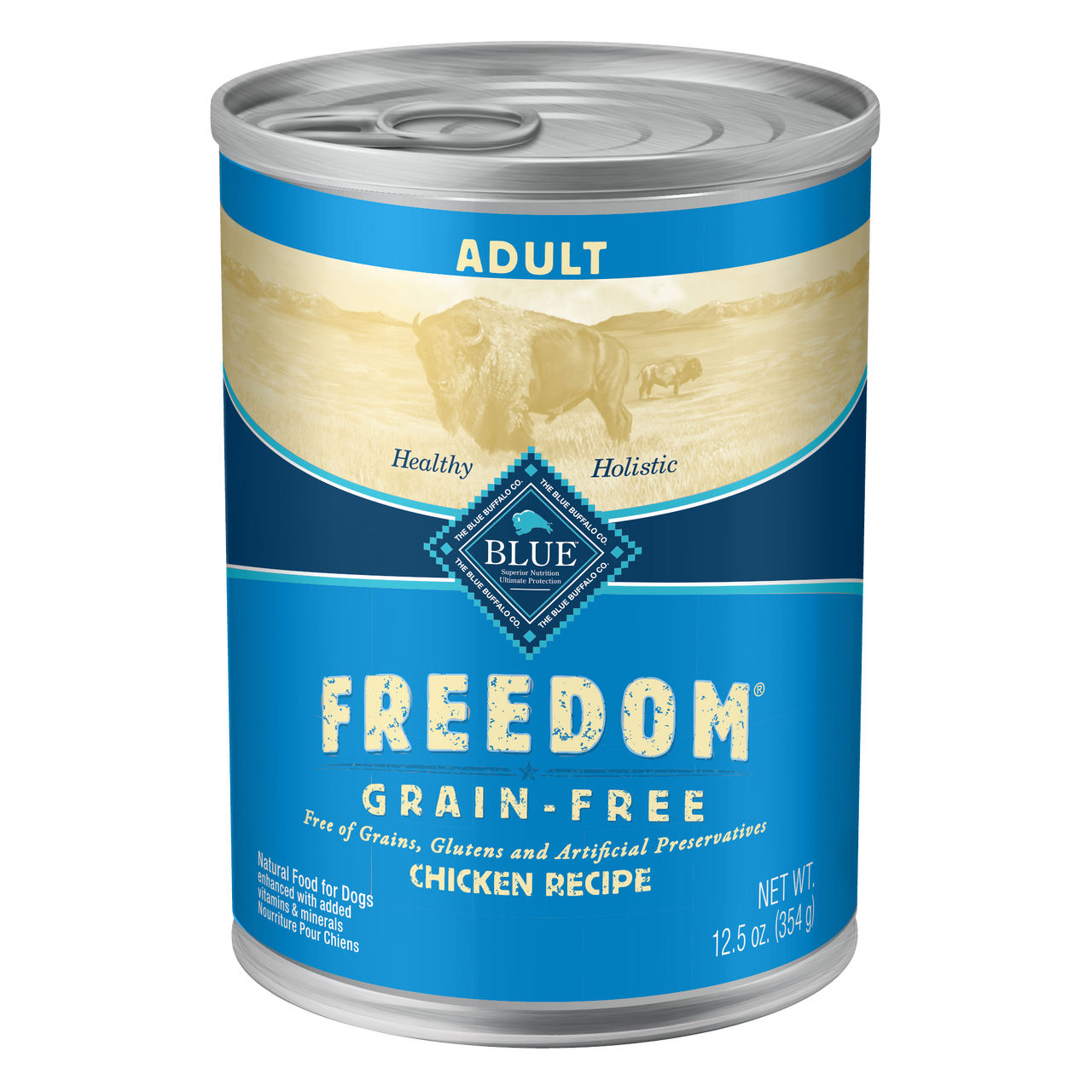 Blue Buffalo Freedom Grain Free Chicken Recipe Adult Canned Dog Food， 12.5 Oz.