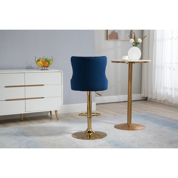 Modern Swivel Barstools Adjustable Height Bar Chairs with Footrest