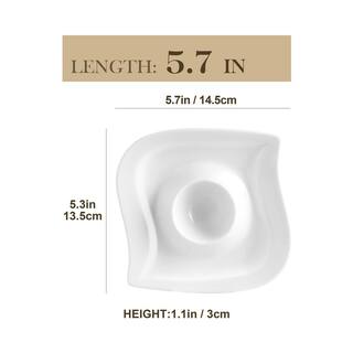MALACASA Elvira White Porcelain Egg Cup Holders (Set of 6) ELVIRA-6ES