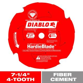 DIABLO HARDIEBlade 7-14 in. x 4-Tooth Polycrystalline Diamond (PCD) Tipped Fiber Cement Circular Saw Blade D0704DH