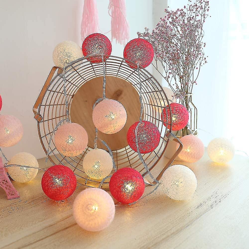 Garland Bright Cotton Ball， Interior Decoration Christmas Deco， 3m 20er Led Globe Light， (usb 6cm Pi