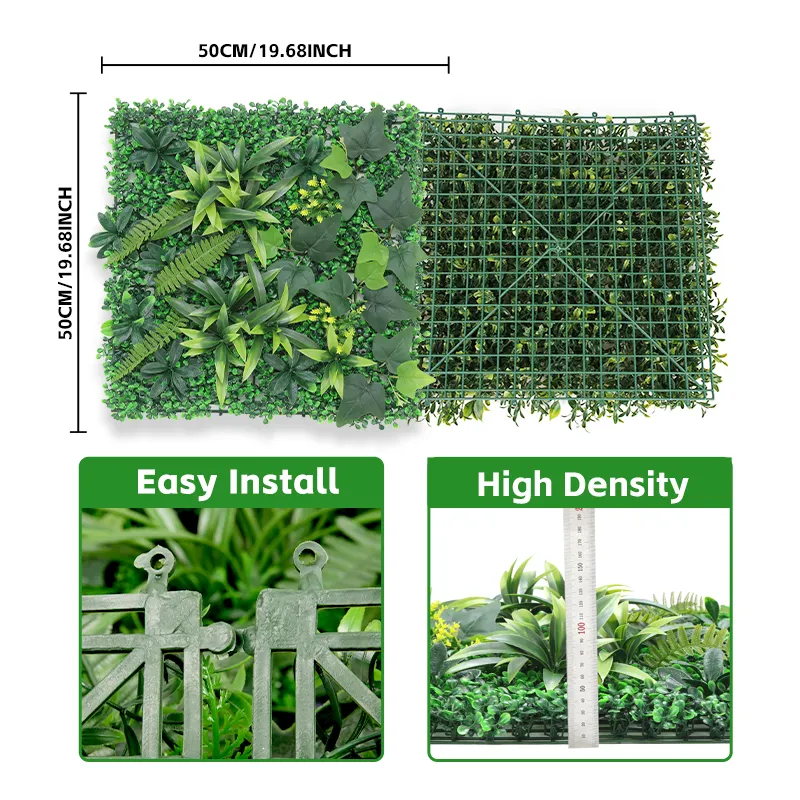 P164 Garden Supplies Faux Plastic Green Leaf  Hedge Fence Screen Panels Artificial Grass Wall