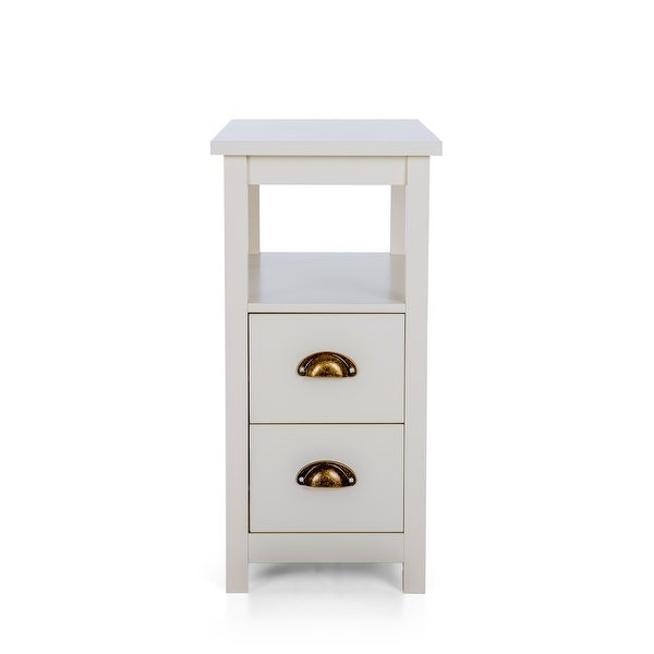 Sophia and William End Table with 2 Storage Drawers and Open Shelf