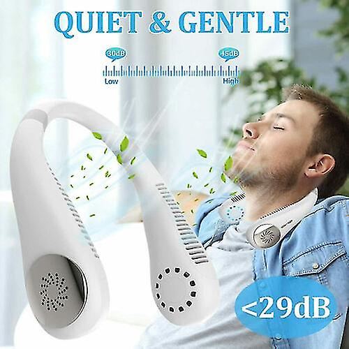 Usb Rechargeable Air Cooler Mini Neck Fan Hanging Portable Bladeless Neckband