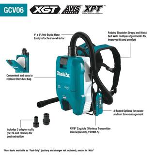 Makita 40-Volt Max XGT Brushless 12 Gal. HEPA Filter Cordless Backpack Vacuum Dry Dust Extractor Kit AWS Capable Tool Only GCV06Z