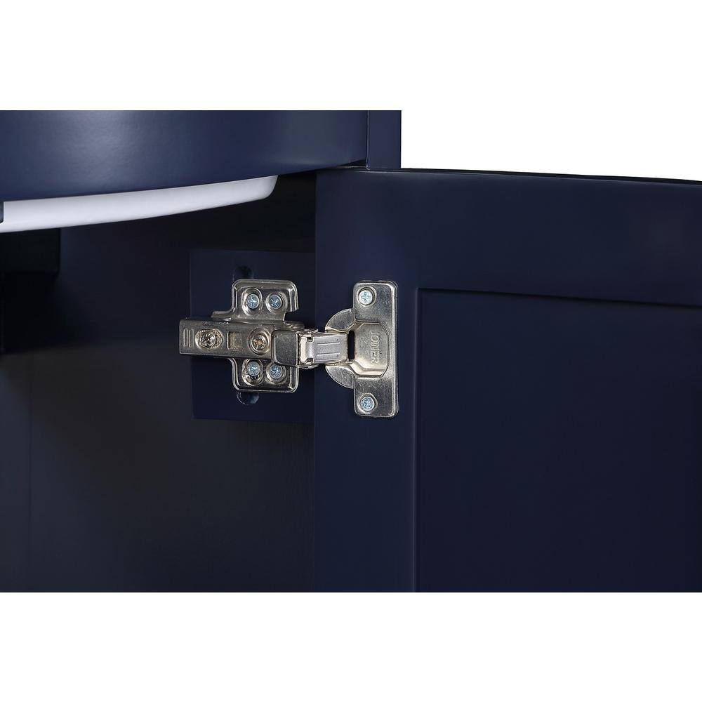 Runfine 24 in. W x 19 in. D x 34 in. H dark blue Bathroom Vanity with Vitreous China Top and Basin in White RFVA0069B