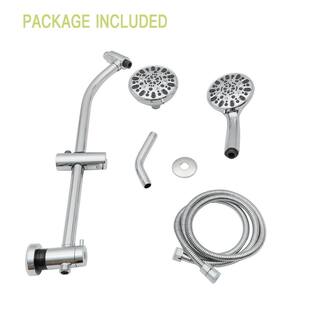 Flynama 2-Spray Patterns 4.7 in. Rain Showerhead with 1.8 G Wall Mount Dual Shower Heads in Chrome W124361924-E