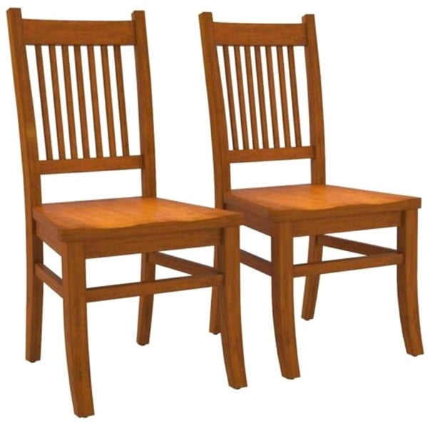 Wood Mission Country Style Dining Chairs (Set of 2)