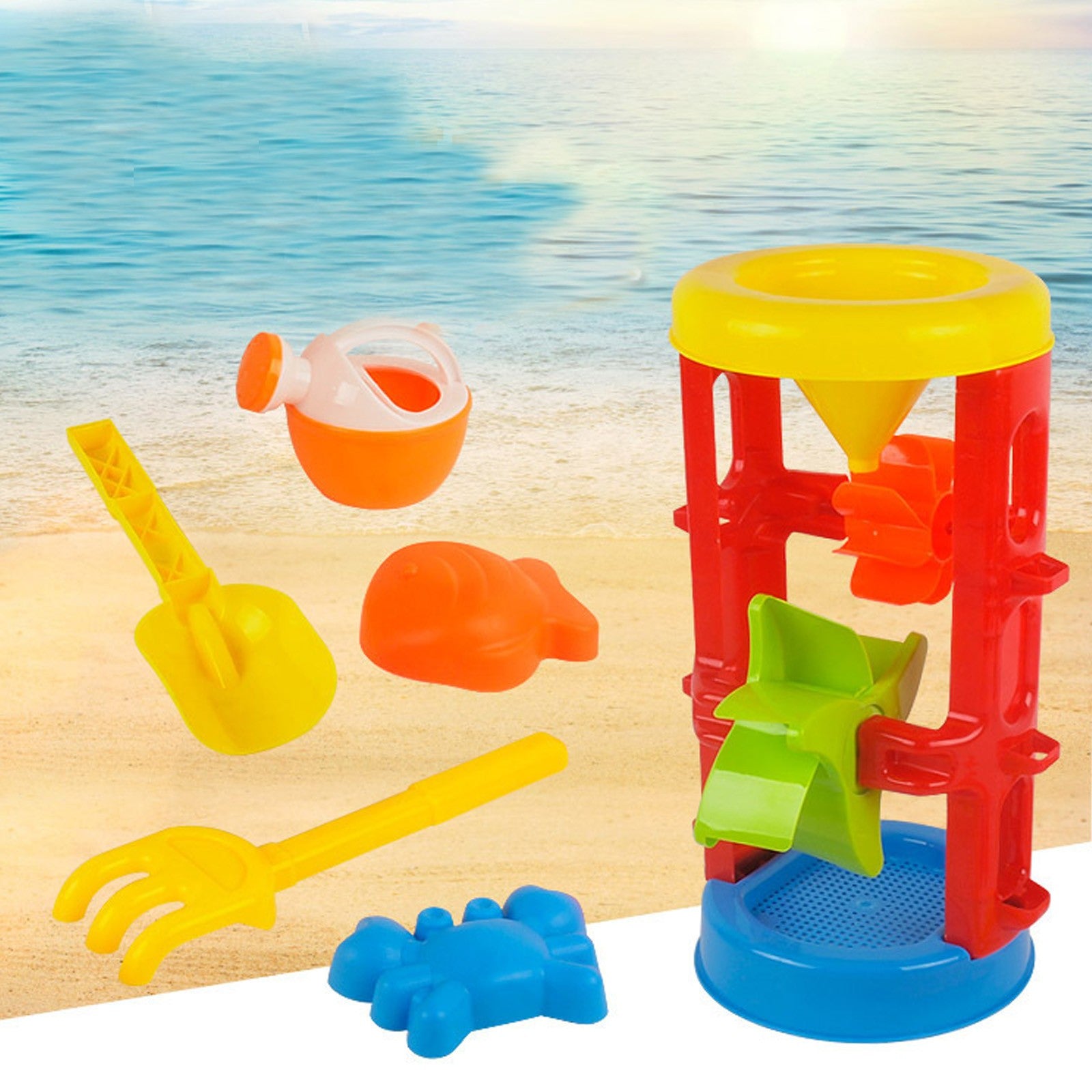 Fridja 5Piece Beach Toy Sand Set Sand Play Sandpit Toy Summer Outdoor Toy