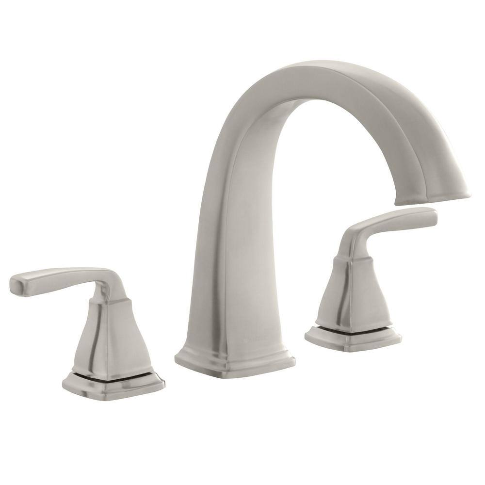 Glacier Bay Mason 2-Handle Deck-Mount Roman Tub Faucet in Brushed Nickel 67416-3C04