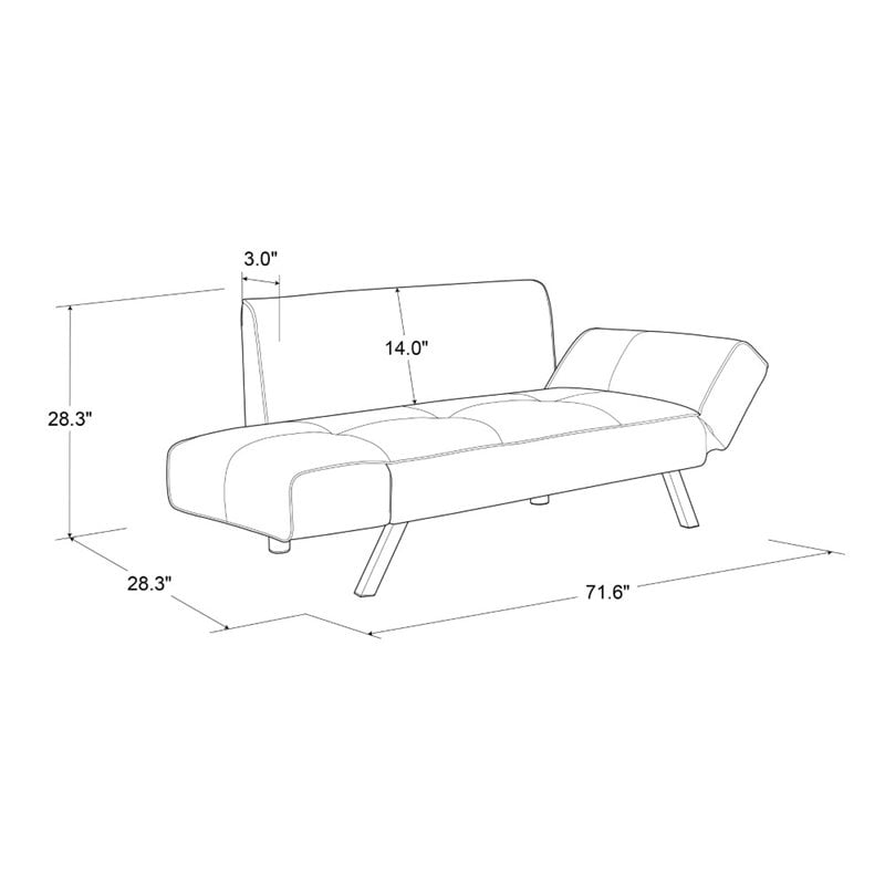 Lifestyle Solutions Serta Morrison Convertible Sofa in Dark Gray Fabric