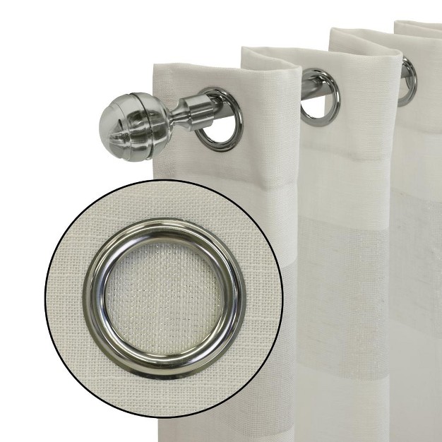 Habitat Paraiso Eclectic Smooth Textured Brighten Space Sheer Panel Grommet Curtain Panel Ivory Grey