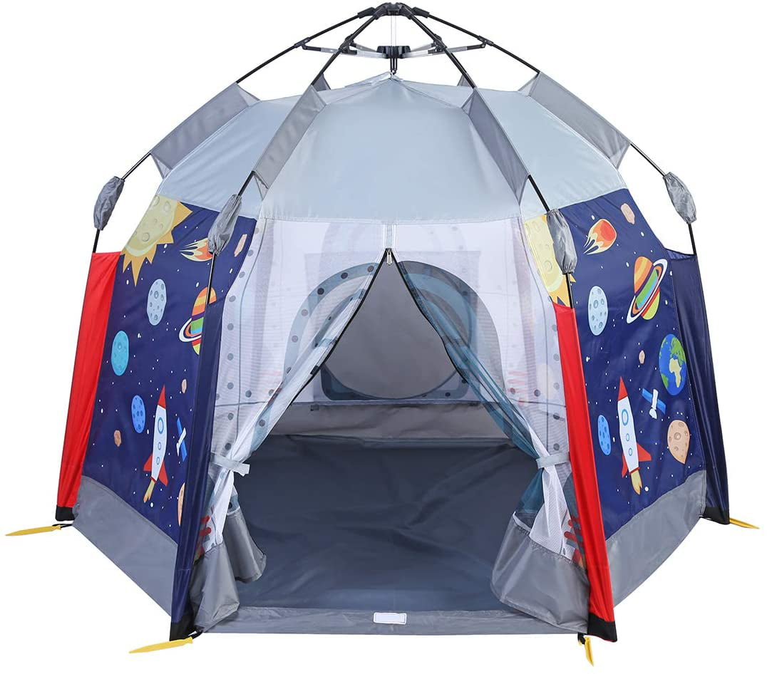 UTEX Dome Tent Playhouse - Kids Play Tent for Indoor or Outdoor Fun (Blue and Gray)