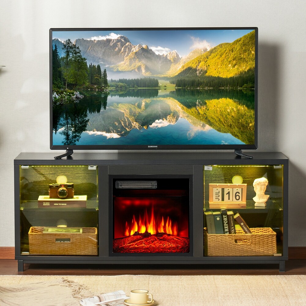 58 Inch Electric Fireplace TV Stand with an 18\