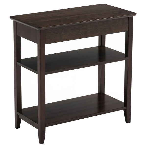 Connexion Decor Verenney End Table With Drawer， Dark Walnut