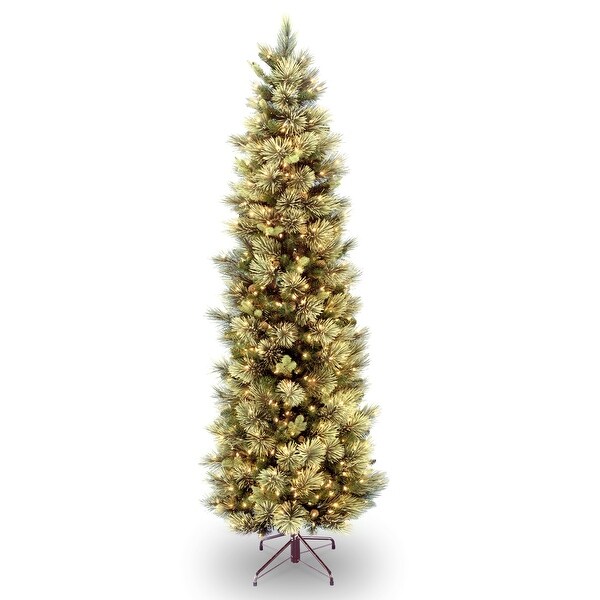 National Tree Company 9 ft. Carolina Pine Slim Tree with Clear Lights