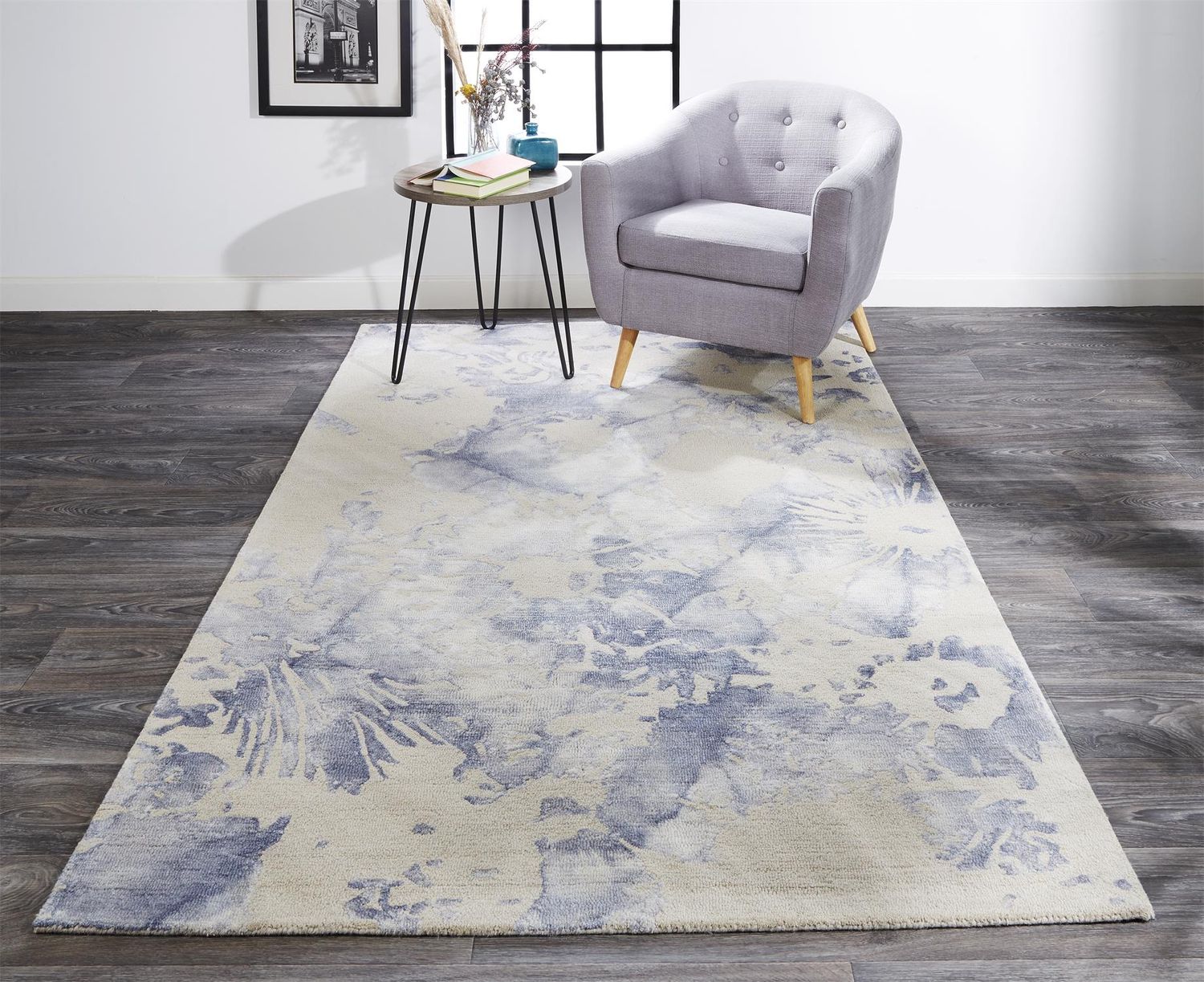 Marengo Hand Tufted Blue and Ivory Rug by BD Fine