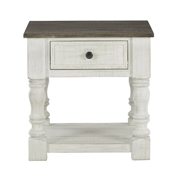 Ashley Furniture Havalance White/Gray Square End Table - 25