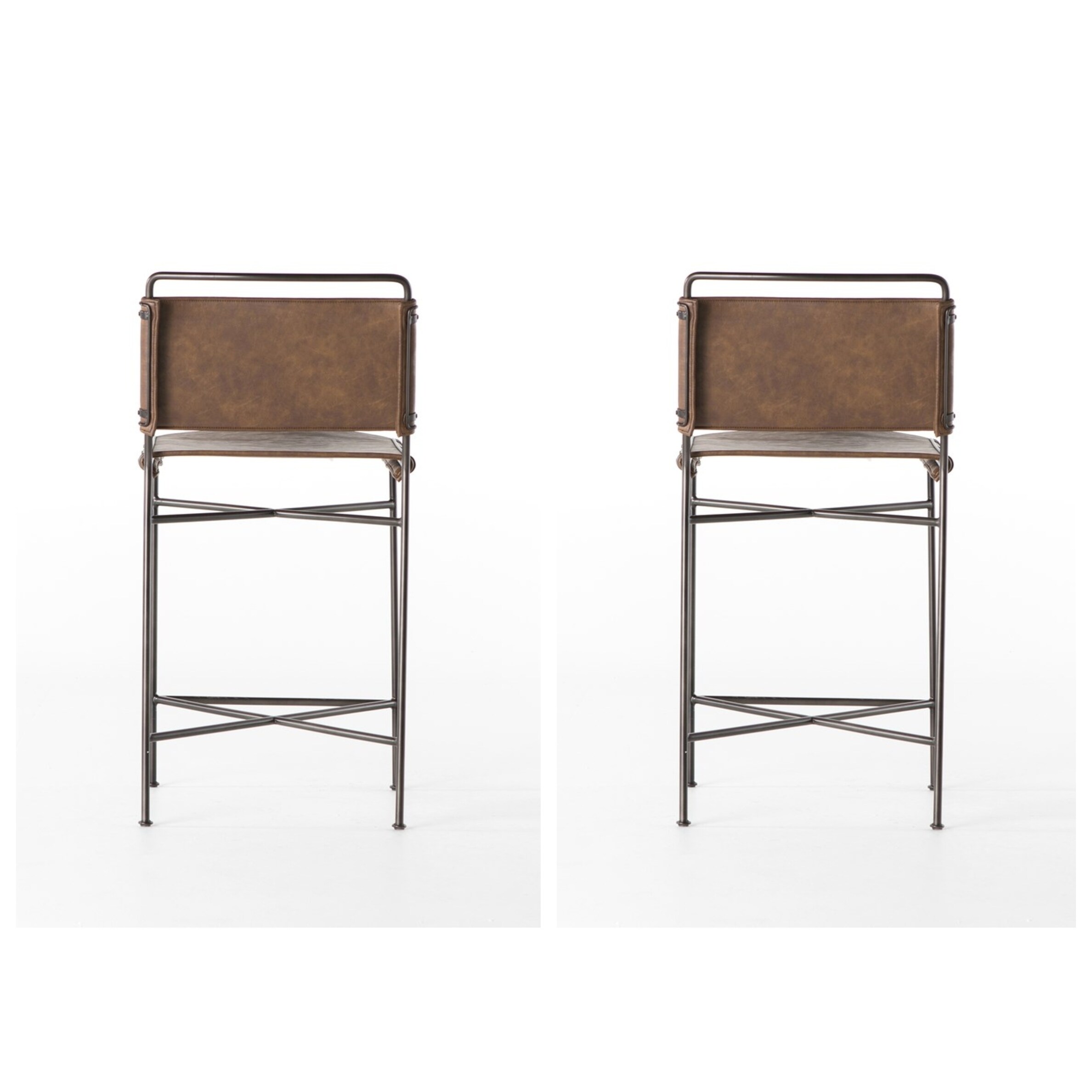 Wharton Counter Stool (Brown， Set of 2)