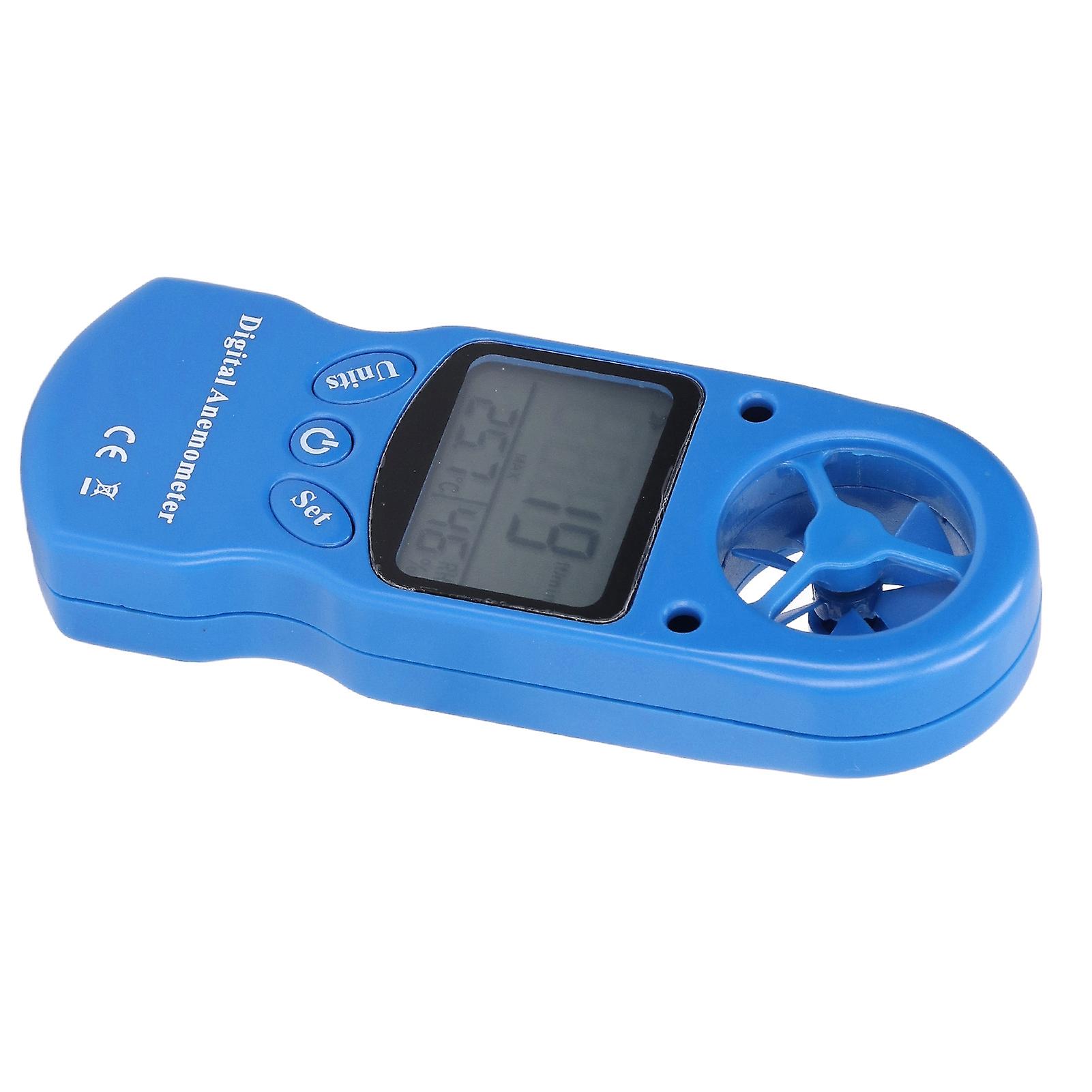 3v Digital Anemometer Multipurpose Handheld Wind Speed Meter Blue Temperature Wind Gauge