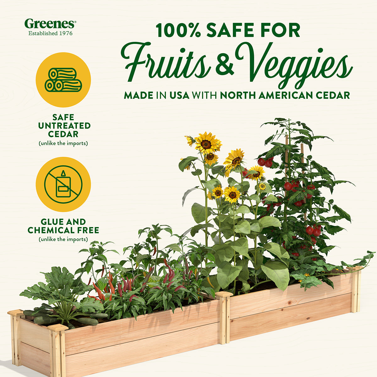 Greenes Fence 16" x 96" x 11" Premium Cedar Raised Garden Bed