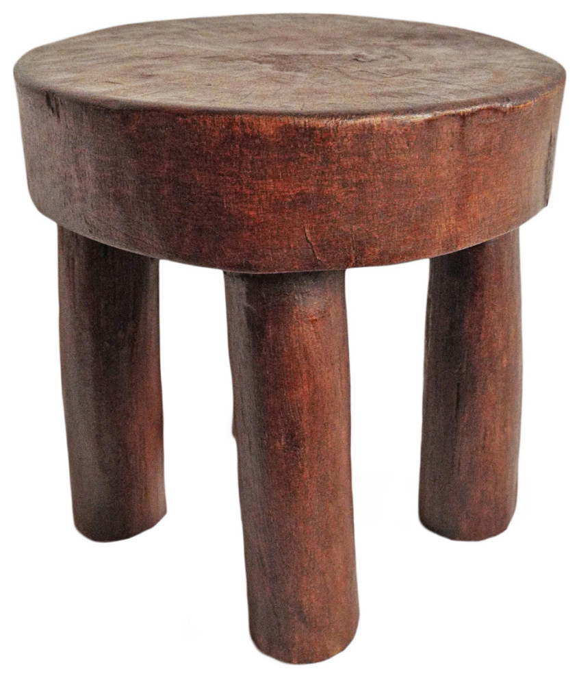 Consigned Ivory Coast Wood Stool 11   Rustic   Accent And Garden Stools   by Design Mix Furniture  Houzz