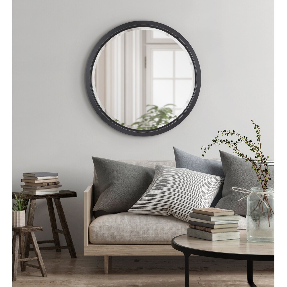 Kate and Laurel Hogan Round Framed Wall Mirror