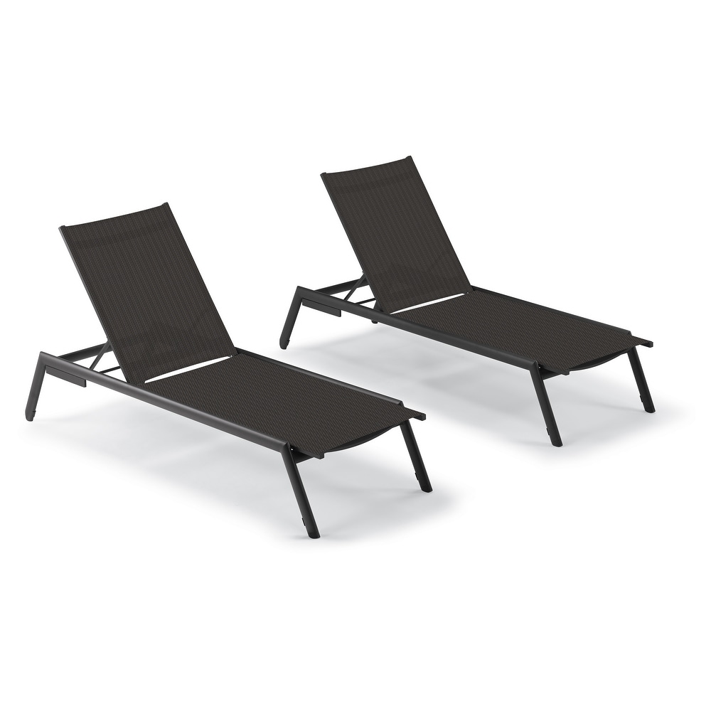 Eiland Carbon Armless Chaise Lounge Chairs (Set of 2)