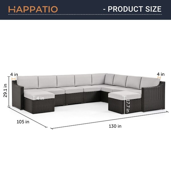 10 Piece Patio Sectional Conversation Set