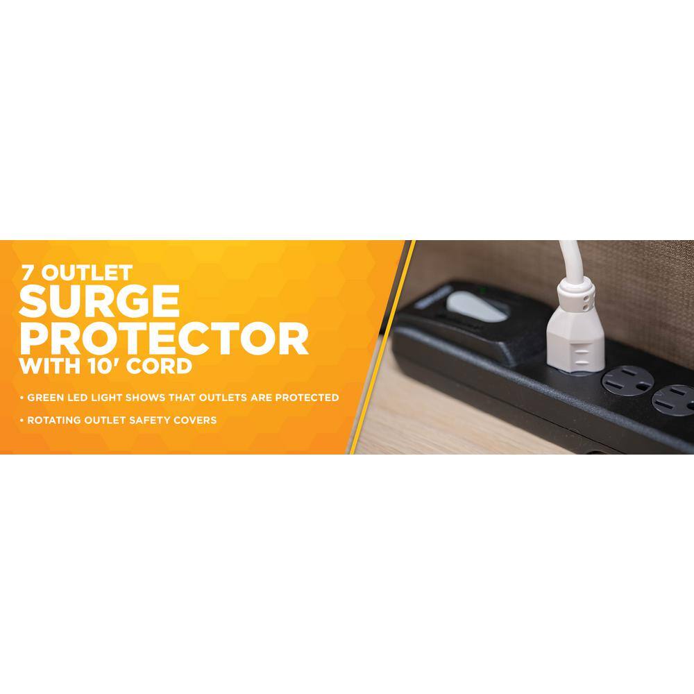 Woods 7-Outlet Surge Protector with Safety Overload Feature 41496