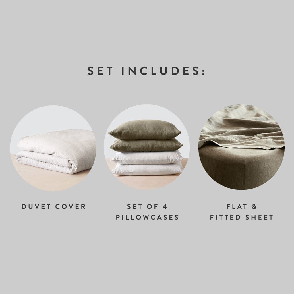 Stonewashed Linen Bed Bundle - Earth Series