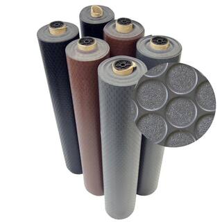 Rubber-Cal Coin Grip 4 ft. x 9 ft. Brown Commercial Grade PVC Flooring 03-165-2MM-BR09