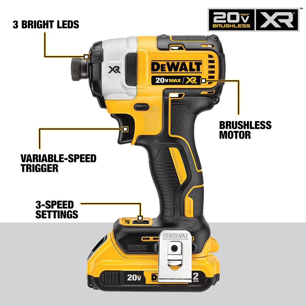 DW 20V MAX* 2 Tool Kit Including Hammer Drill/Driver with FLEXV Advantage DCK2100D1T1 from DW