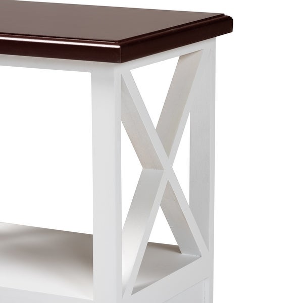 Vesta Modern and Contemporary Single Drawer Wood End table -White