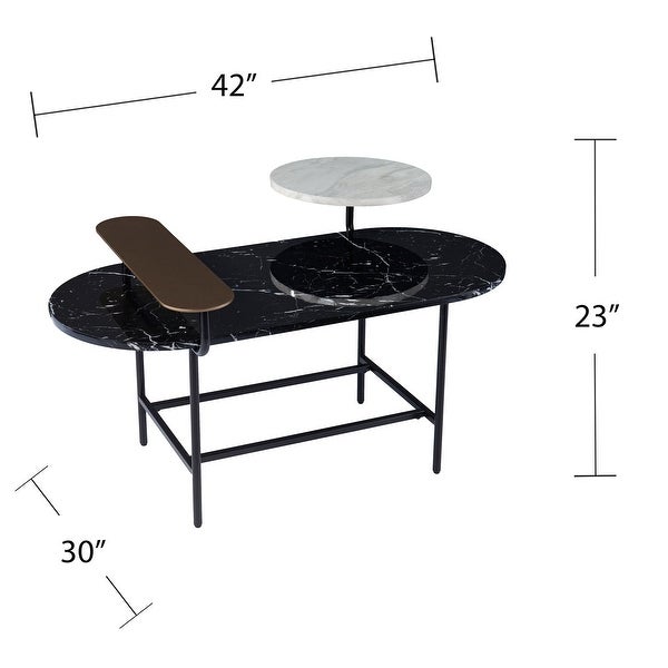 SEI Furniture Aasen Contemporary Black Stone Coffee Table