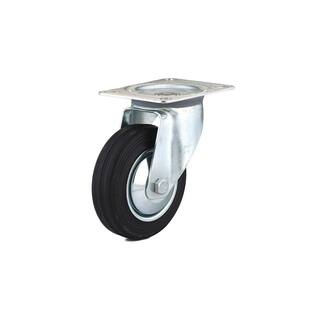 Richelieu Hardware Euro Series 3-1516 in. (100 mm) Black Non-Braking Swivel Plate Caster with 154 lb. Load Rating F24791