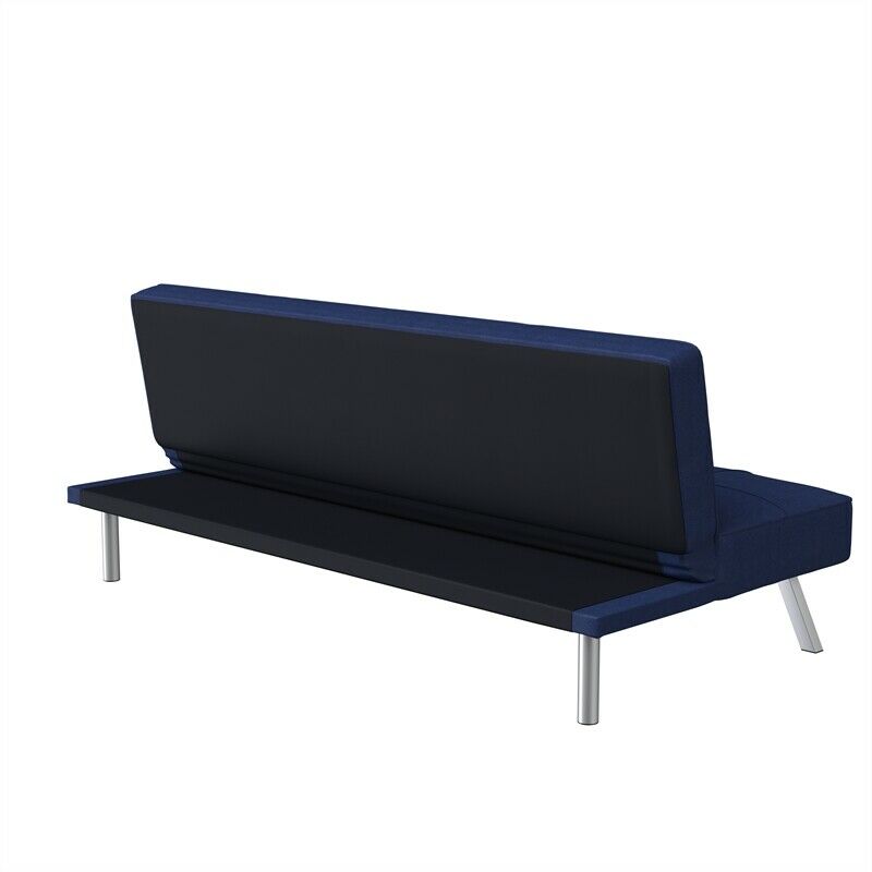 Navy Blue Tufted Sleeper Sofa in Fabric Upholstery