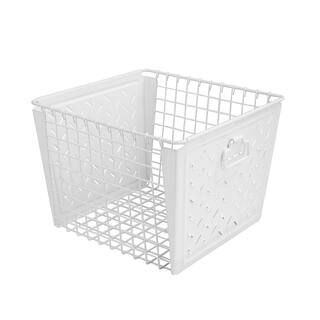 Spectrum 9 in. H x 12 in. W x 12.5 in. D White Steel Cube Storage Bin 84000