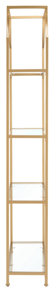 Rosie 4 Tier Etagere/Bookcase Gold   Contemporary   Bookcases   by Peachtree Fine Furniture  Houzz