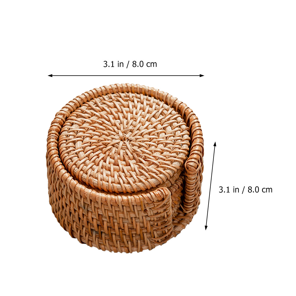 HOMEMAXS 1 Set Coaster Braided Insulating Pad Thicken Woven Cup Holder Tea Cup Pads