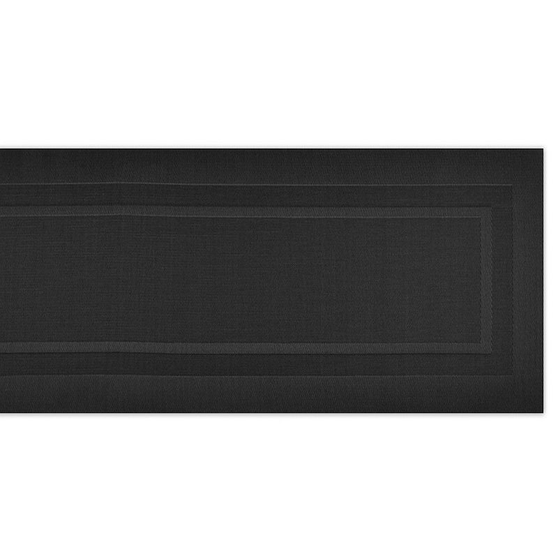 72 Solid Black Woven Rectangular Table Runner