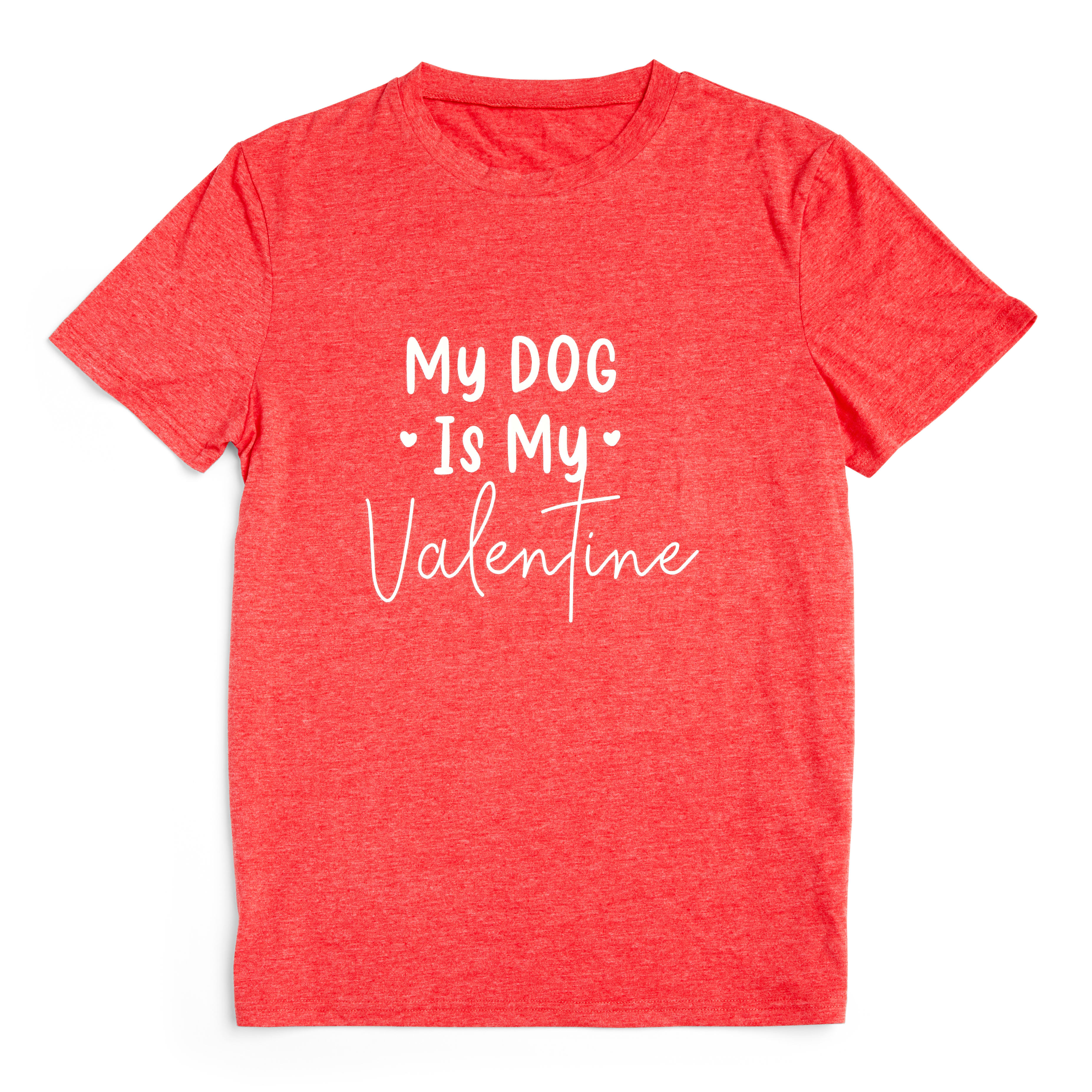 YOULY My Dog is My Valentine Human Tee， Small/Medium