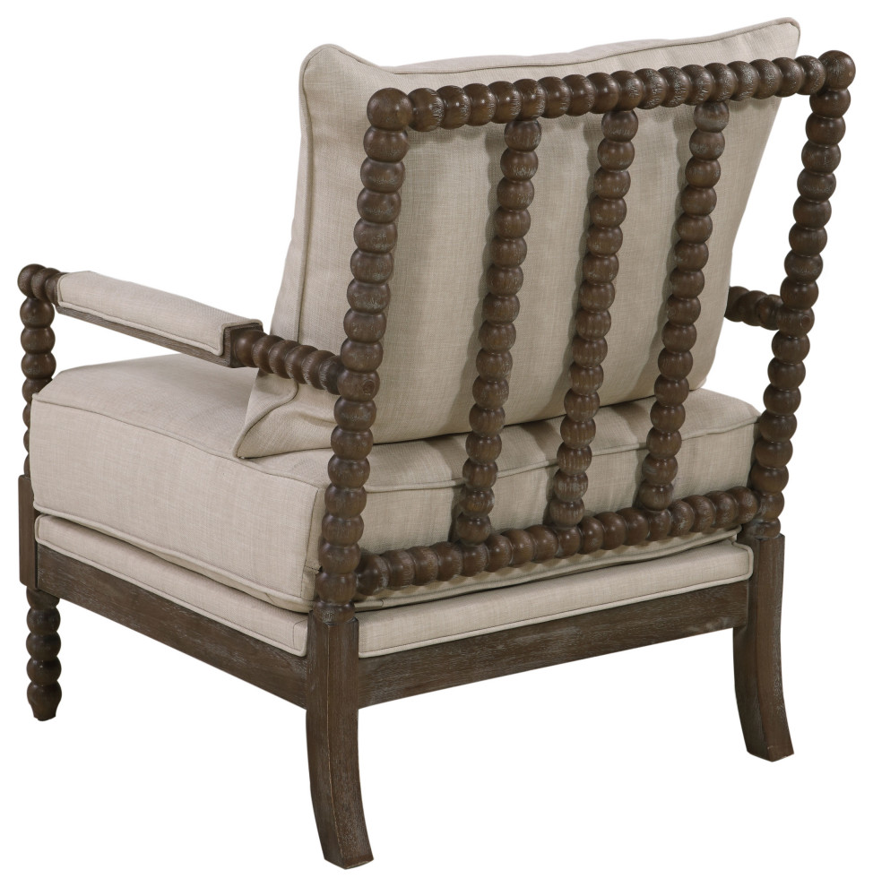 Blanchett Cushion Back Accent Chair Beige and Natural   Modern   Armchairs And Accent Chairs   by Modon  Houzz