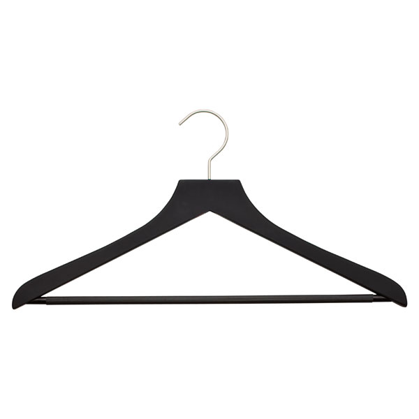 Petite Basic Black Soft Matte Wooden Hangers Pkg3