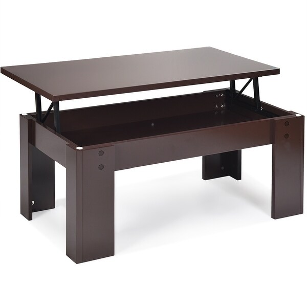 Costway Lift Top Coffee Table Pop-UP Cocktail Table w/Hidden - See Details