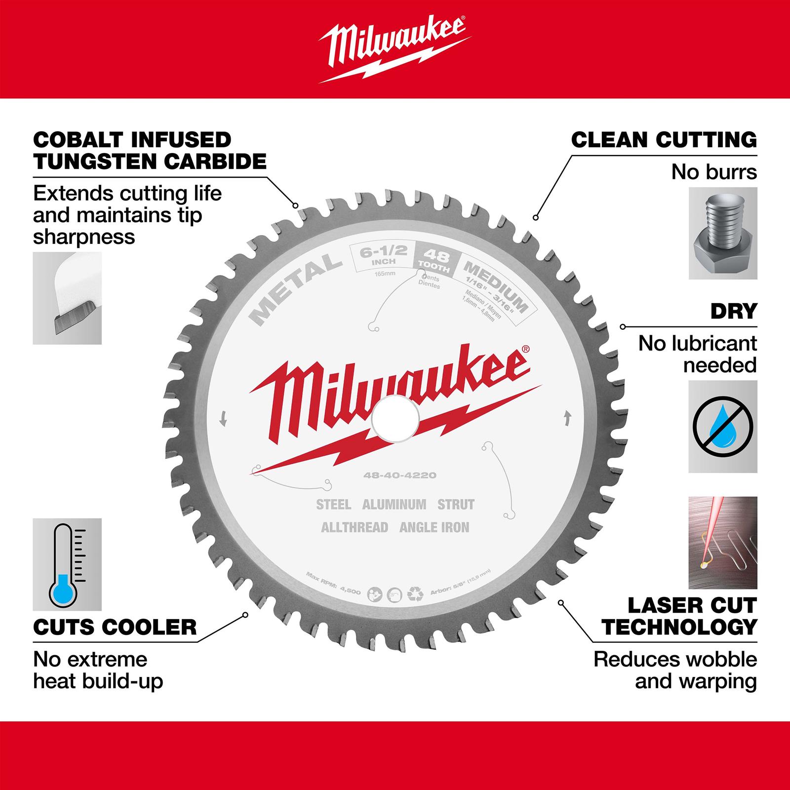 Milwaukee Tool 48-40-4220 Milwaukee Circular Saw Metal Cutting Blades