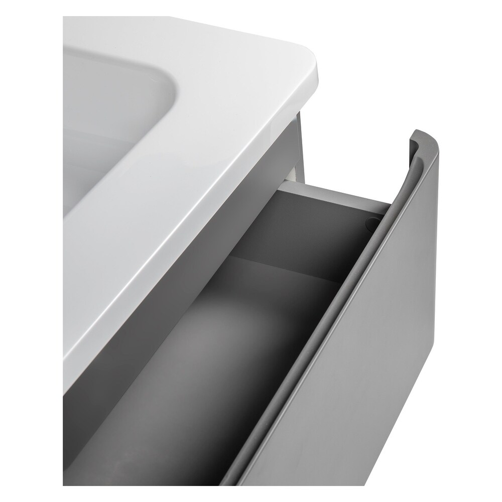 Modern Wall Mounted Bathroom Vanity with Washbasin  Comfort Collection with Mirror Simple 40\