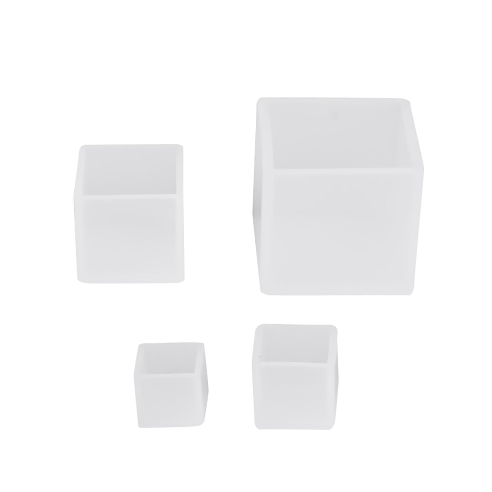 4 Pcs Different Sizes Square Silicone Epoxy Resin Molds For Diy Ornaments Crafts