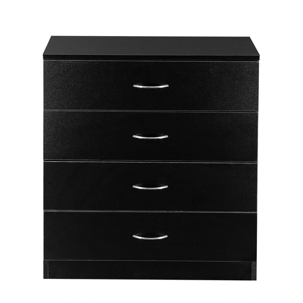 UBesGoo Modern Wood 4-Drawer Dresser Chest Bedside Table for Bedroom,Living Room,Black